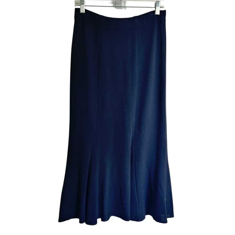 St. John Santana black knit Mermaid style maxi skirt‎